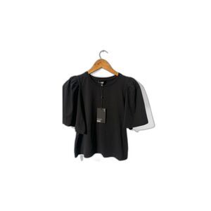 NWT women Paige black puff sleeve. t shirt short puffed for contemporary style